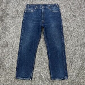 Levis 505 Regular Straight Leg Fit Blue Denim Jeans Mens 40x30 USA Made Casual‎
